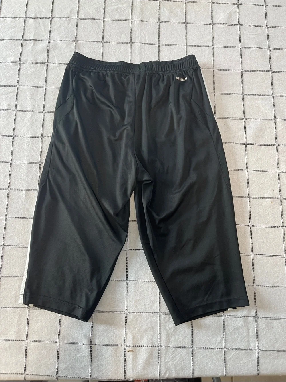 adidas Black Athletic Shorts with White 3-Stripes